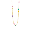 Miniatyrbillede 1 af 2: Collier - Luxenter - Helmara - Guld 18K - Multifarvet krystal - Krog clasp Flerfärgad