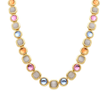 Miniatyrbild 1 av 4: Halsband - Luxenter - Mante - Guld 18K - Flerfärgad kristall - 42 cm + 3 cm förlängning Flerfärgad