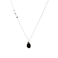 Miniatyrbillede 1 af 4: Collier - Adak - Legering - Rhodium - Onyx - One size - Sort Svart