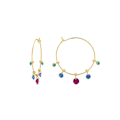 Miniatyrbillede 1 af 4: Boucles d'oreilles Luxenter i 925 sølv og multicolor zircon færdig i 18k guld - Yhapec Flerfärgad