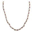 Miniatyrbillede 1 af 6: Collier - Zawind - Model Luxenter - 18K guld - Hvide perler - Kvinde Vit