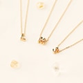 Miniatyrbillede 3 af 3: Collier - Luxenter - Alphabet S - Sølv 925 - Multifarvede zirkoner - 18K guld Flerfärgad