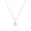 Miniatyrbillede 1 af 2: Collier - Zoqoyi - Rhodiumlegering - Hydrotermal Kvarts Rosa - One Size - Roséguld Rosa