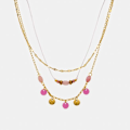 Miniatyrbillede 4 af 4: Collier - Luxenter - Omlia - Kvartsrose - 18k guld - Længde 42 cm + 3 cm