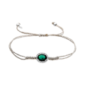Miniatyrbild 1 av 5: Armband - Luxenter - Lyla - Silver 925 - Zirkon smaragd - Justerbar Grön