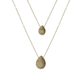 Miniatyrbillede 1 af 2: Collier - Abélia - Jasper Paisage - Forgyldt i 18 Karat Guld - Én Størrelse - Brun kastanj