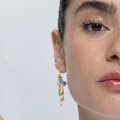 Miniatyrbillede 4 af 4: Boucles d'oreilles Luxenter i 925 sølv og multicolor krystal afsluttet i 18 karat guld - Fisk Flerfärgad
