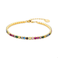 Miniatyrbillede 1 af 4: Armbånd - Luxenter - Tahu - Argent 925 - Guld 18K - Multifarvede zirkoner Flerfärgad