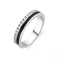 Miniatyrbillede 1 af 5: Ring - Luxenter - Dersa - Sterling sølv 925 - Sort emalje - Rhodiumbelagt svart 14