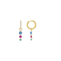 Miniatyrbillede 1 af 2: Øreringe - Luxenter - Sumju - Sølv 925 - Multicolor zirkon - 18k guld Flerfärgad