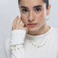 Miniatyrbillede 3 af 4: Collier - Luxenter - Alori - Argent 925 - Multifarvede zirkoner - 18k guld Flerfärgad