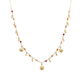 Miniatyrbillede 1 af 4: Collier - Sekhay - Sølv 925 - Multifarvede krystaller - 18K guld - 42 cm + 3 cm forlængelse Flerfärgad
