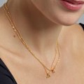 Miniatyrbillede 3 af 3: Collier Luxenter i 925 sølv med flerfarvede zirkoner afsluttet i 18K guld - Bogstav Y Flerfärgad