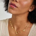 Miniatyrbillede 3 af 4: Collier - Sekhay - Sølv 925 - Multifarvede krystaller - 18K guld - 42 cm + 3 cm forlængelse Flerfärgad