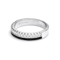 Miniatyrbillede 2 af 5: Ring - Luxenter - Dersa - Sterling sølv 925 - Sort emalje - Rhodiumbelagt svart 14