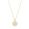 Miniatyrbillede 1 af 4: Collier Luxenter i hvid perlemor færdiggjort i 18K guld - Bogstav J