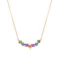 Miniatyrbillede 1 af 3: Collier - Luxenter - Akma - Argent 925 - Multifarvede zirkoner - 18k guld Flerfärgad