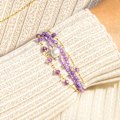Miniatyrbillede 2 af 3: Armbånd - Luxenter - Athat - 18K Guld - Amethyst Cubic Zircon - 16 cm
