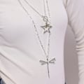 Miniatyrbild 4 av 4: Halsband - Luxenter - Makdo - Rhodiumpläterad - Längd 80 cm - Silverfärgad