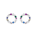 Miniatyrbillede 1 af 5: Øreringe - Luxenter - Sinnhi - Sølv 925 - Multicolor zircon - Rhodiumbelagt Flerfärgad