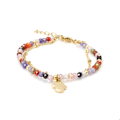 Miniatyrbillede 1 af 6: Armbånd - Raxsu - Multifarvet - 18K guld - 16 cm + 3 cm forlængelse - Krystal Flerfärgad