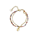 Miniatyrbillede 2 af 6: Armbånd - Raxsu - Multifarvet - 18K guld - 16 cm + 3 cm forlængelse - Krystal Flerfärgad