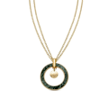 Miniatyrbillede 1 af 4: Collier - Luxenter - Amta - Lysegrøn læder - 18K gult guld - 80 cm + 10 cm forlængelse Ljusgrön