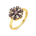 Miniatyrbillede 1 af 4: Ring - Luxenter - Lorush - Sterling sølv 925 - Brun zirkon - 18k guld finish Brun 18
