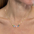 Miniatyrbillede 3 af 3: Collier - Luxenter - Akma - Argent 925 - Multifarvede zirkoner - 18k guld Flerfärgad