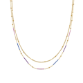 Miniatyrbillede 1 af 4: Collier Luxenter med multicolor lakeret 18k guldfinish - Lueo Flerfärgad