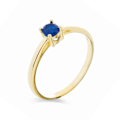 Miniatyrbillede 1 af 4: Ring - Luxenter - Otieno - Sølv 925 - Guld 18k - Hydrotermal kvarts Lapislazuli blå 12