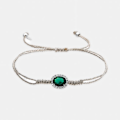 Miniatyrbild 5 av 5: Armband - Luxenter - Lyla - Silver 925 - Zirkon smaragd - Justerbar Grön