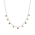 Miniatyrbillede 1 af 4: Collier - Luxenter - Alori - Argent 925 - Multifarvede zirkoner - 18k guld Flerfärgad