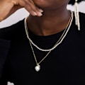 Miniatyrbillede 5 af 5: Collier - Luxenter - Subri - Guld 18 karat - Hvide perler - Boho stil Vit
