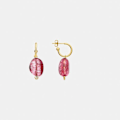 Miniatyrbillede 3 af 3: Øreringe - Xiua - 925 sølv - Lys rosa krystal - 18k guld - 32 mm Rosa