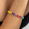 Miniatyrbillede 3 af 4: Armbånd Luxenter i 925 sølv og multicolor hydrotermisk kvarts med 18k guld finish - Thorka Flerfärgad