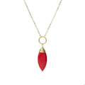 Miniatyrbillede 1 af 2: Collier Ayom Legering Forgyldt Guld 18 Karat Korall
