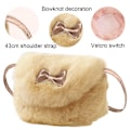 Pikkukuva 3 / 5: Tyttöjen Pienten lasten Söpö Rusetti Karvainen Mini Olkalaukku Crossbody-laukku