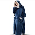 Miniatyrbillede 1 af 4: Dame Hoodie-tæppe Oversized Stor Hættetrøje Tæppe sort