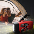 Miniatyrbild 2 av 2: Solcellsdriven vattentät vevradio med powerbank, svart röd red