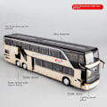 Miniatyrbillede 4 af 5: Legeringsbusmodel Dobbeltdækker Sightseeingbus HVID