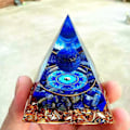 Miniatyrbillede 5 af 5: [NT] Månesten Krystal Orgon Pyramide, Lapis Lazuli Bold Tai Chi, Ogan Krystal Energi Tårn, Natur Reiki Chakra Knust Sten, 6CM Style 3