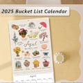 Miniatyrbillede 2 af 4: [NT] 2025 Bucket List Kalender, 12 Måneders Vægkalender, 2025 Vægkalender To-Do Liste Noter Kalender