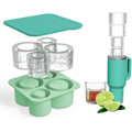 Miniatyrbillede 1 af 3: Silikone Isterningeform med Låg til Stanely Cup, Tumbler Isform, Cylinderformede Silikone Isterningeforme til Fryser, BPA-fri, Opvaskemaskinesikker (Grøn) Green/NT/