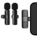 2-pack - Lavaliermikrofon för Mobil - Trådlös - USB-C Svart Black