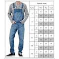 Miniatyrbild 2 av 2: Mäns Ljus Denim Lösa Overaller Haklapp Byxor Dungarees Jean Jumpsuits Ljusblå M