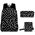Miniatyrbilde 2 av 5: Tredelt sett Wednesday Addams Adams Wednesday Duffel Bag Ryggsekk Sett Skoleveske Portefølje Penal Barnleker Gaver 3PC-5