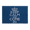 Pikkukuva 1 / 2: Kynnysmatto ”Keep calm and come in” sininen_NN
