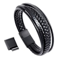 Miniatyrbild 1 av 2: [NT] Flätat läderarmband för män Svart