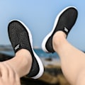 Miniatyrbillede 2 af 5: Vulkaniserede Sko Herre Sneakers Åndbare Herre Casual Skridsikre Loafers til mænd 2G2036 SortHvid 47